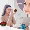 BWQJKUO Portable Round Red Geraniums Printed Contact Lens Case Is Stylish And Compact, Easy to Carry And Protects Lenses. view 4