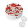 BWQJKUO Portable Round Red White Mushroom Printed Contact Lens Case Is Stylish And Compact, Easy to Carry And Protects Lenses. view 1