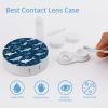 BWQJKUO Portable Round Sharksm Printed Contact Lens Case Is Stylish And Compact, Easy to Carry And Protects Lenses. view 3