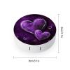 BWQJKUO Portable Round Purple Hearts Printed Contact Lens Case Is Stylish And Compact, Easy to Carry And Protects Lenses. view 2