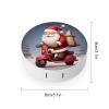BWQJKUO Portable Round Santa Claus on Scooter Printed Contact Lens Case Is Stylish And Compact, Easy to Carry And Protects Lenses. view 2