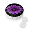 BWQJKUO Portable Round Purple Daisy Printed Contact Lens Case Is Stylish And Compact, Easy to Carry And Protects Lenses. view 1