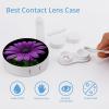 BWQJKUO Portable Round Purple Daisy Printed Contact Lens Case Is Stylish And Compact, Easy to Carry And Protects Lenses. view 3