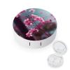 BWQJKUO Portable Round Small Pink Flowers Printed Contact Lens Case Is Stylish And Compact, Easy to Carry And Protects Lenses. view 1