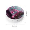 BWQJKUO Portable Round Small Pink Flowers Printed Contact Lens Case Is Stylish And Compact, Easy to Carry And Protects Lenses. view 2