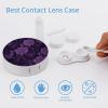 BWQJKUO Portable Round Purple Printed Contact Lens Case Is Stylish And Compact, Easy to Carry And Protects Lenses. view 3