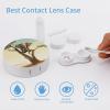 BWQJKUO Portable Round Little Elephant on Tree Printed Contact Lens Case Is Stylish And Compact, Easy to Carry And Protects Lenses. view 3