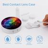 BWQJKUO Portable Round Rainbow Smoke Printed Contact Lens Case Is Stylish And Compact, Easy to Carry And Protects Lenses. view 3