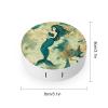 BWQJKUO Portable Round Retro Mermaid Printed Contact Lens Case Is Stylish And Compact, Easy to Carry And Protects Lenses. view 2