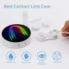 BWQJKUO Portable Round Rainbow Neon Printed Contact Lens Case Is Stylish And Compact, Easy to Carry And Protects Lenses. view 3