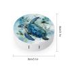BWQJKUO Portable Round Sea Turtle-Blue Printed Contact Lens Case Is Stylish And Compact, Easy to Carry And Protects Lenses. view 2