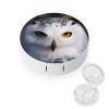 BWQJKUO Portable Round Snowy Owl Eyes Printed Contact Lens Case Is Stylish And Compact, Easy to Carry And Protects Lenses. view 1