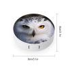 BWQJKUO Portable Round Snowy Owl Eyes Printed Contact Lens Case Is Stylish And Compact, Easy to Carry And Protects Lenses. view 2