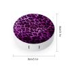 BWQJKUO Portable Round Purple Leopard Printed Contact Lens Case Is Stylish And Compact, Easy to Carry And Protects Lenses. view 2