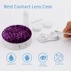 BWQJKUO Portable Round Purple Leopard Printed Contact Lens Case Is Stylish And Compact, Easy to Carry And Protects Lenses. view 3