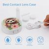 BWQJKUO Portable Round Sloth And Flowers Printed Contact Lens Case Is Stylish And Compact, Easy to Carry And Protects Lenses. view 3