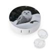BWQJKUO Portable Round Snow Owl Printed Contact Lens Case Is Stylish And Compact, Easy to Carry And Protects Lenses. view 1