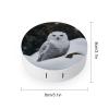 BWQJKUO Portable Round Snow Owl Printed Contact Lens Case Is Stylish And Compact, Easy to Carry And Protects Lenses. view 2