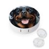 BWQJKUO Portable Round Rottweiler Dogs Tongue Head Printed Contact Lens Case Is Stylish And Compact, Easy to Carry And Protects Lenses. view 1