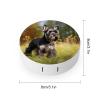 BWQJKUO Portable Round Schnauzer Dog on The Grass Printed Contact Lens Case Is Stylish And Compact, Easy to Carry And Protects Lenses. view 2