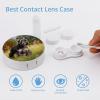 BWQJKUO Portable Round Schnauzer Dog on The Grass Printed Contact Lens Case Is Stylish And Compact, Easy to Carry And Protects Lenses. view 3
