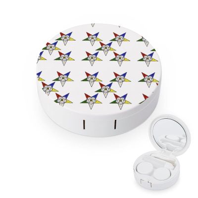 BWQJKUO Portable Round Stars Eastern Stars Printed Contact Lens Case Is Stylish And Compact, Easy to Carry And Protects Lenses.