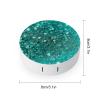 BWQJKUO Portable Round Turquoise Glitter Printed Contact Lens Case Is Stylish And Compact, Easy to Carry And Protects Lenses. view 2
