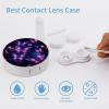 BWQJKUO Portable Round Purple Cute Butterfly Print Printed Contact Lens Case Is Stylish And Compact, Easy to Carry And Protects Lenses. view 3