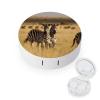 BWQJKUO Portable Round Zebras in The Grass of The Savanna Printed Contact Lens Case Is Stylish And Compact, Easy to Carry And Protects Lenses. view 1