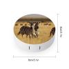 BWQJKUO Portable Round Zebras in The Grass of The Savanna Printed Contact Lens Case Is Stylish And Compact, Easy to Carry And Protects Lenses. view 2