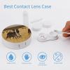 BWQJKUO Portable Round Zebras in The Grass of The Savanna Printed Contact Lens Case Is Stylish And Compact, Easy to Carry And Protects Lenses. view 3