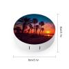 BWQJKUO Portable Round Palm Tree Sunset Printed Contact Lens Case Is Stylish And Compact, Easy to Carry And Protects Lenses. view 2