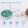 BWQJKUO Portable Round Sea Turtle-Blue Printed Contact Lens Case Is Stylish And Compact, Easy to Carry And Protects Lenses. view 3