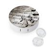 BWQJKUO Portable Round Music Notes Print Printed Contact Lens Case Is Stylish And Compact, Easy to Carry And Protects Lenses. view 1