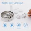 BWQJKUO Portable Round Music Notes Print Printed Contact Lens Case Is Stylish And Compact, Easy to Carry And Protects Lenses. view 3