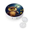 BWQJKUO Portable Round Owl And Yellow Moon Printed Contact Lens Case Is Stylish And Compact, Easy to Carry And Protects Lenses. view 1