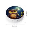 BWQJKUO Portable Round Owl And Yellow Moon Printed Contact Lens Case Is Stylish And Compact, Easy to Carry And Protects Lenses. view 2