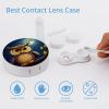 BWQJKUO Portable Round Owl And Yellow Moon Printed Contact Lens Case Is Stylish And Compact, Easy to Carry And Protects Lenses. view 3