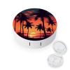 BWQJKUO Portable Round Palm Tree Summer Sunset Printed Contact Lens Case Is Stylish And Compact, Easy to Carry And Protects Lenses. view 1