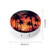 BWQJKUO Portable Round Palm Tree Summer Sunset Printed Contact Lens Case Is Stylish And Compact, Easy to Carry And Protects Lenses. view 2