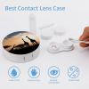 BWQJKUO Portable Round Silhouette of Giraffes on Grass Printed Contact Lens Case Is Stylish And Compact, Easy to Carry And Protects Lenses. view 3