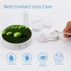 BWQJKUO Portable Round Tennis Balls on Tennis Grass Court Printed Contact Lens Case Is Stylish And Compact, Easy to Carry And Protects Lenses. view 3