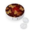 BWQJKUO Portable Round Valentine Hearts Golden Butterfly Printed Contact Lens Case Is Stylish And Compact, Easy to Carry And Protects Lenses. view 1