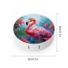 BWQJKUO Portable Round Painted Flamingo Printed Contact Lens Case Is Stylish And Compact, Easy to Carry And Protects Lenses. view 2