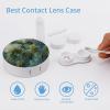 BWQJKUO Portable Round Pine Tree Raindrops Printed Contact Lens Case Is Stylish And Compact, Easy to Carry And Protects Lenses. view 3