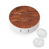 BWQJKUO Portable Round Red Brick Wall Texture Printed Contact Lens Case Is Stylish And Compact, Easy to Carry And Protects Lenses. view 1