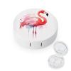 BWQJKUO Portable Round Pink Flamingo Watercolor Printed Contact Lens Case Is Stylish And Compact, Easy to Carry And Protects Lenses. view 1