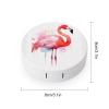 BWQJKUO Portable Round Pink Flamingo Watercolor Printed Contact Lens Case Is Stylish And Compact, Easy to Carry And Protects Lenses. view 2