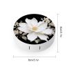 BWQJKUO Portable Round White Floral Printed Contact Lens Case Is Stylish And Compact, Easy to Carry And Protects Lenses. view 2