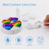 BWQJKUO Portable Round Rainbow Colored Gay Pride Hearts Printed Contact Lens Case Is Stylish And Compact, Easy to Carry And Protects Lenses. view 3